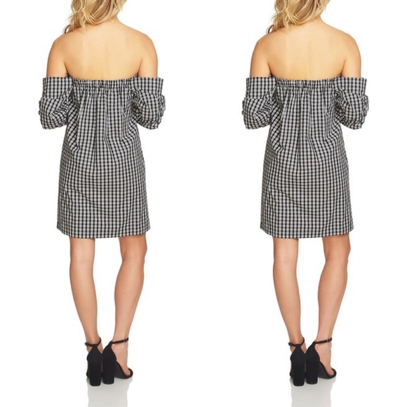 NWT 1. State gingham /checkered off shoulder dress - Picture 2 of 5